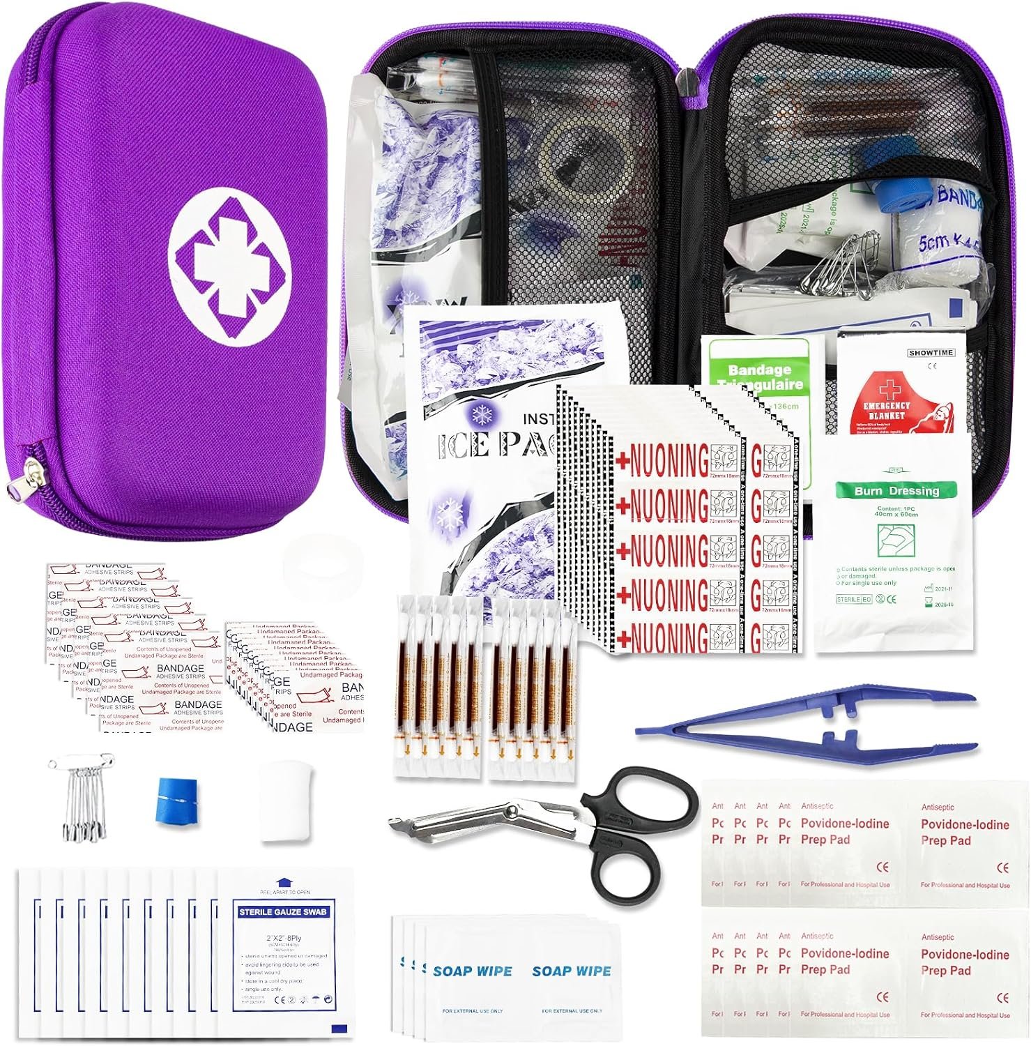 276PCS First Aid Kit Home Car Camping Hiking Emergency Supplies Small Compact Lovely Bag for School Outdoor, Basic Outdoor Essentials Survival Kit for Travel AMORNING