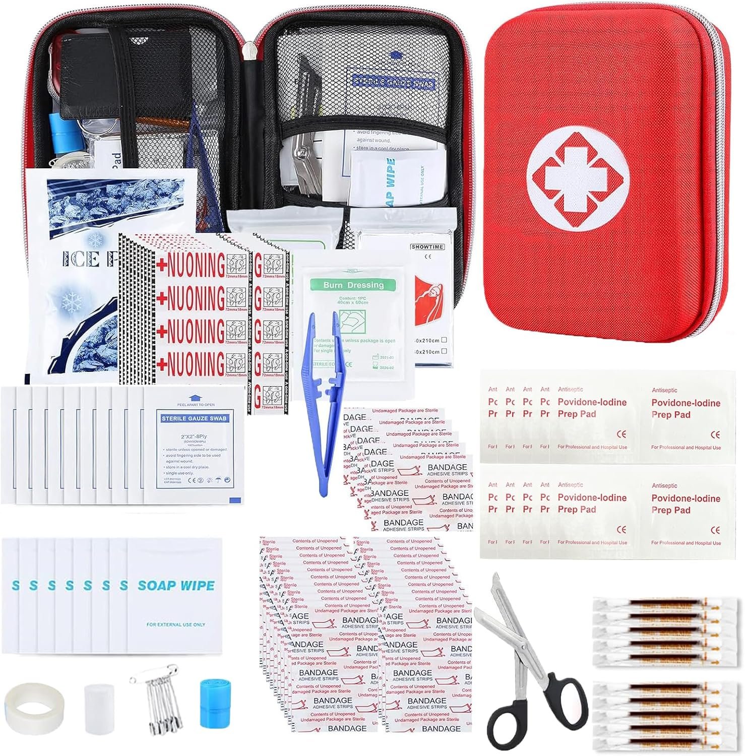 276PCS First Aid Kit Home Car Camping Hiking Emergency Supplies Small Compact Lovely Bag for School Outdoor, Basic Outdoor Essentials Survival Kit for Travel AMORNING