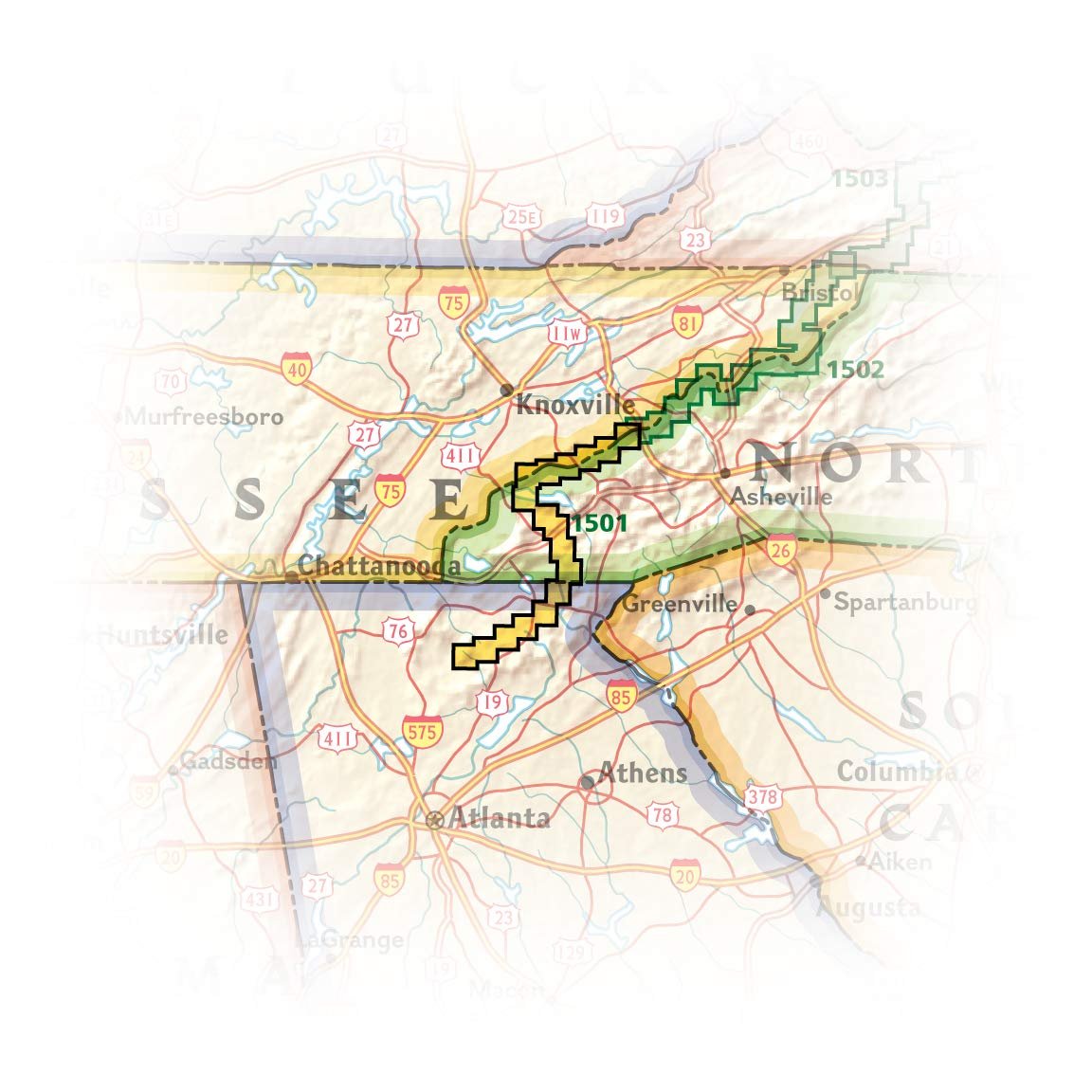 Appalachian Trail: Springer Mountain to Davenport Gap Map [Georgia, North Carolina, Tennessee] (National Geographic Topographic Map Guide, 1501)     Map – Folded Map, January 1, 2022