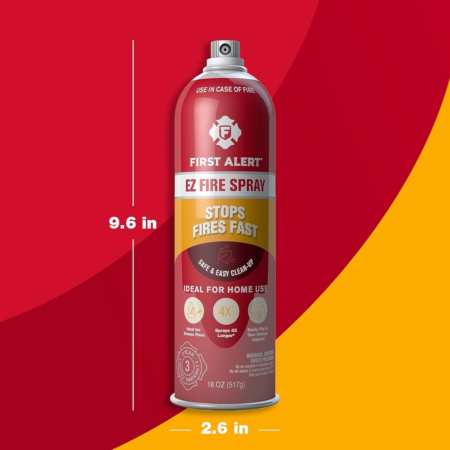 First Alert EZ Fire Spray, Extinguishing Aerosol Spray, Pack of 2, AF400-2, RED