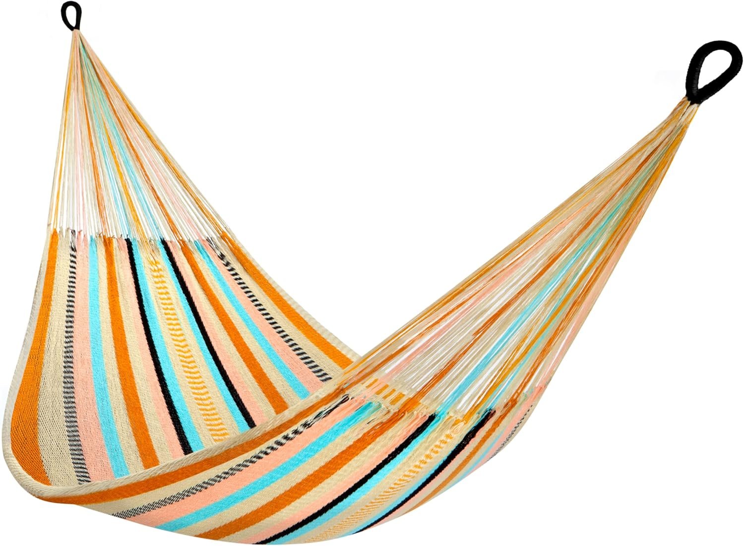 Handwoven Hammock by Yellow Leaf Hammocks - Double Size, Fits 1-2 ppl, 400lb max - Weathersafe, Super Strong, Easy to Hang, Ultra Soft, Artisan Made - Color: Desert Multicolor