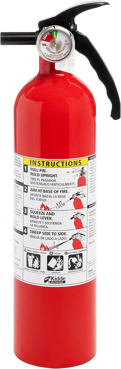 Kidde Fire Extinguisher for Home, 1-A:10-B:C, Dry Chemical Extinguisher, Red, Mounting Bracket Included, 2 Pack