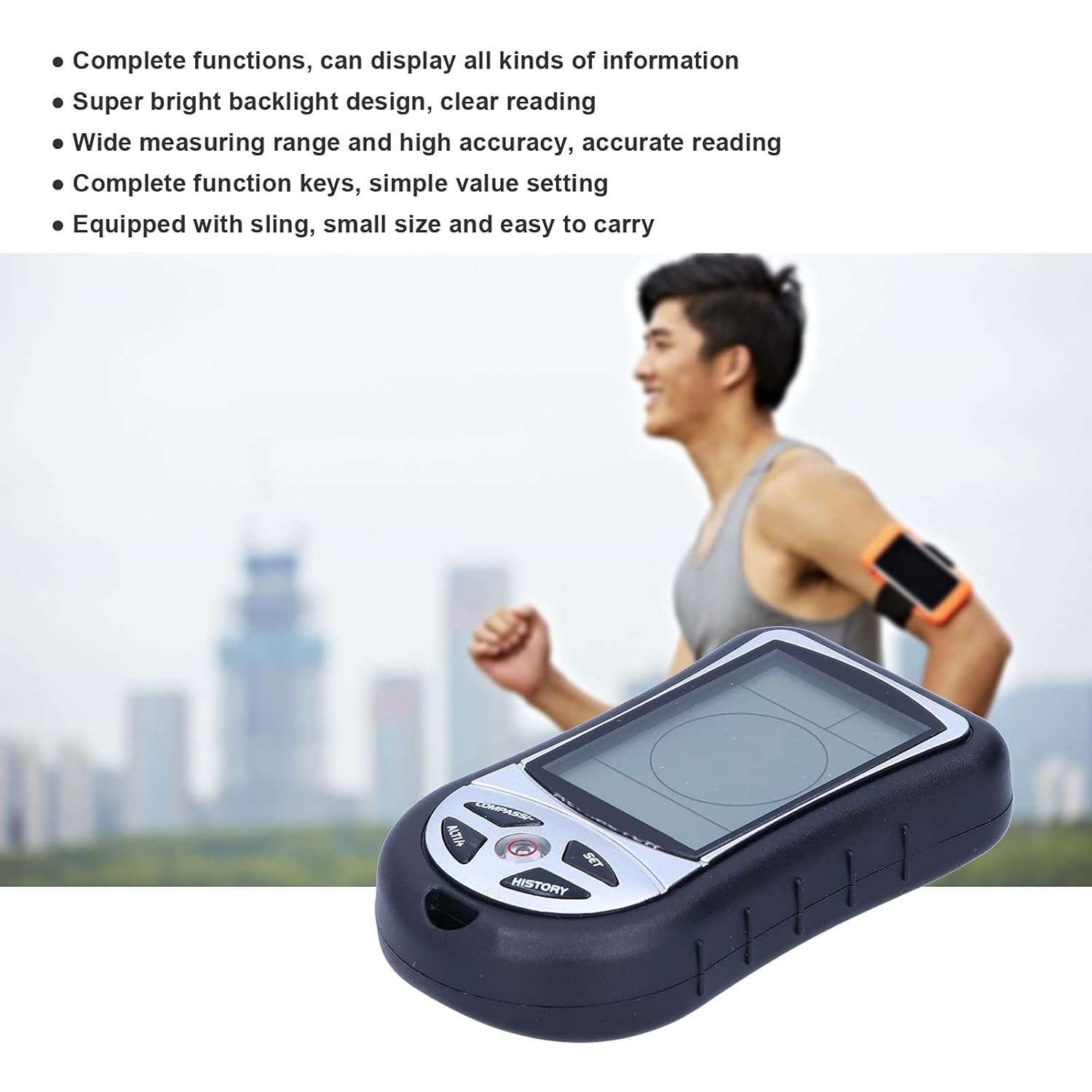 Multifunction Digital Altimeter, Barometer Thermometer Compass Handheld Outdoor Meter Device