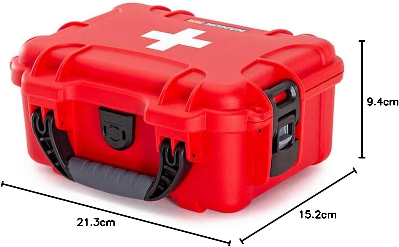 Nanuk 903 Waterproof First Aid Prepper Survival Gear Dust and Impact Resistant Case - Empty - Red, 903-FSA9