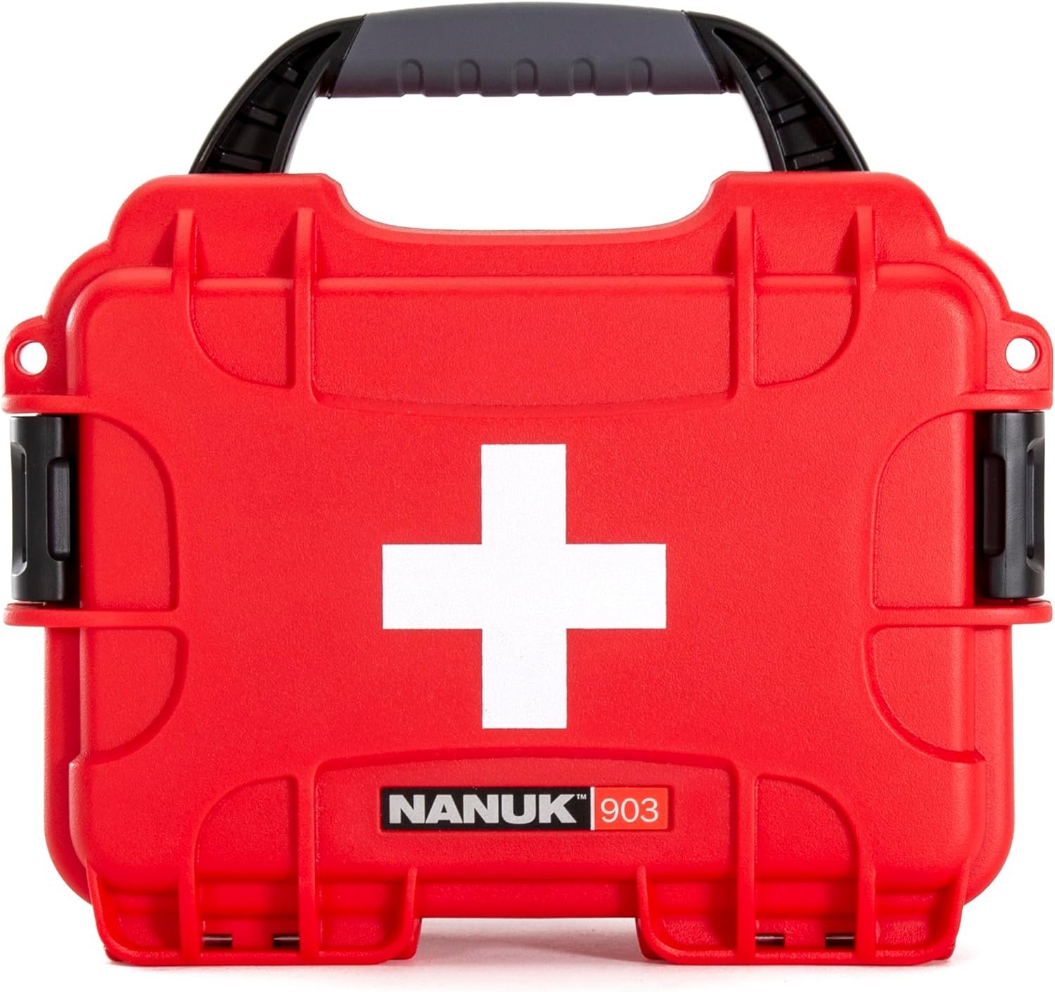 Nanuk 903 Waterproof First Aid Prepper Survival Gear Dust and Impact Resistant Case - Empty - Red, 903-FSA9