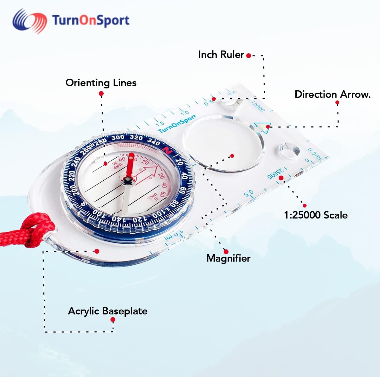 Orienteering Compass - Hiking Backpacking Compass | Advanced Scout Compass Camping and Navigation | Boy Scout Compass Kids - Children Compasses for Map Reading - Baseplate Compass Survival