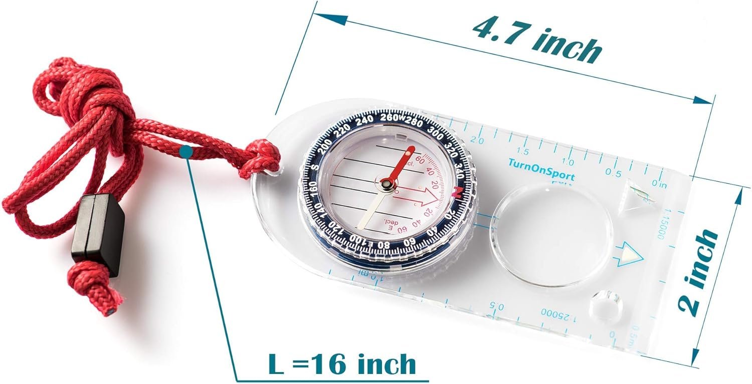 Orienteering Compass - Hiking Backpacking Compass | Advanced Scout Compass Camping and Navigation | Boy Scout Compass Kids - Children Compasses for Map Reading - Baseplate Compass Survival