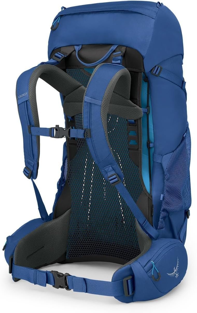 Osprey Rook 50L Mens Backpacking Backpack, Astology Blue/Blue Flame