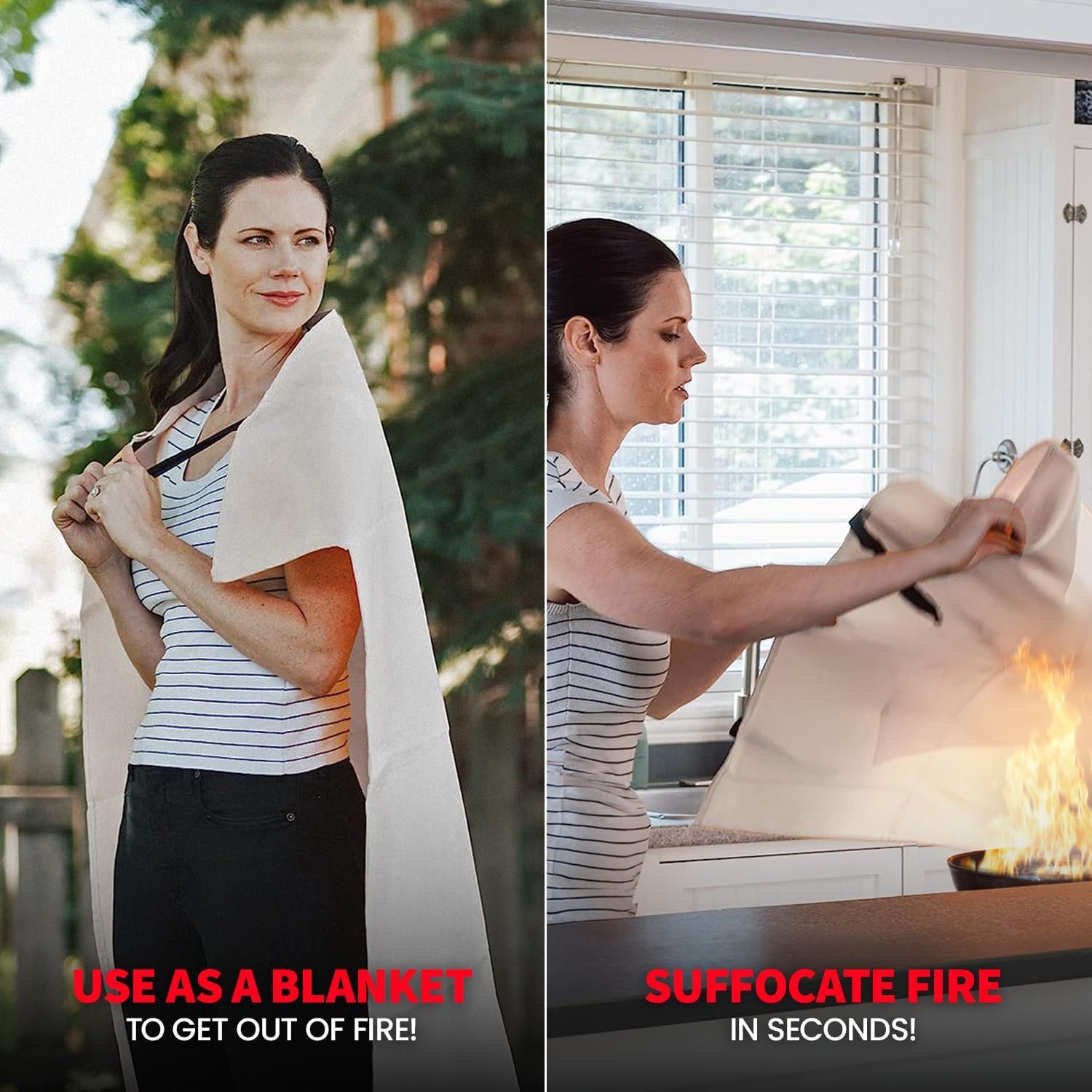 Prepared Hero Emergency Fire Blanket - 2 Pack - Fire Suppression Blanket for Kitchen, 40” x 40”, for Home, Fiberglass Fire Blanket.