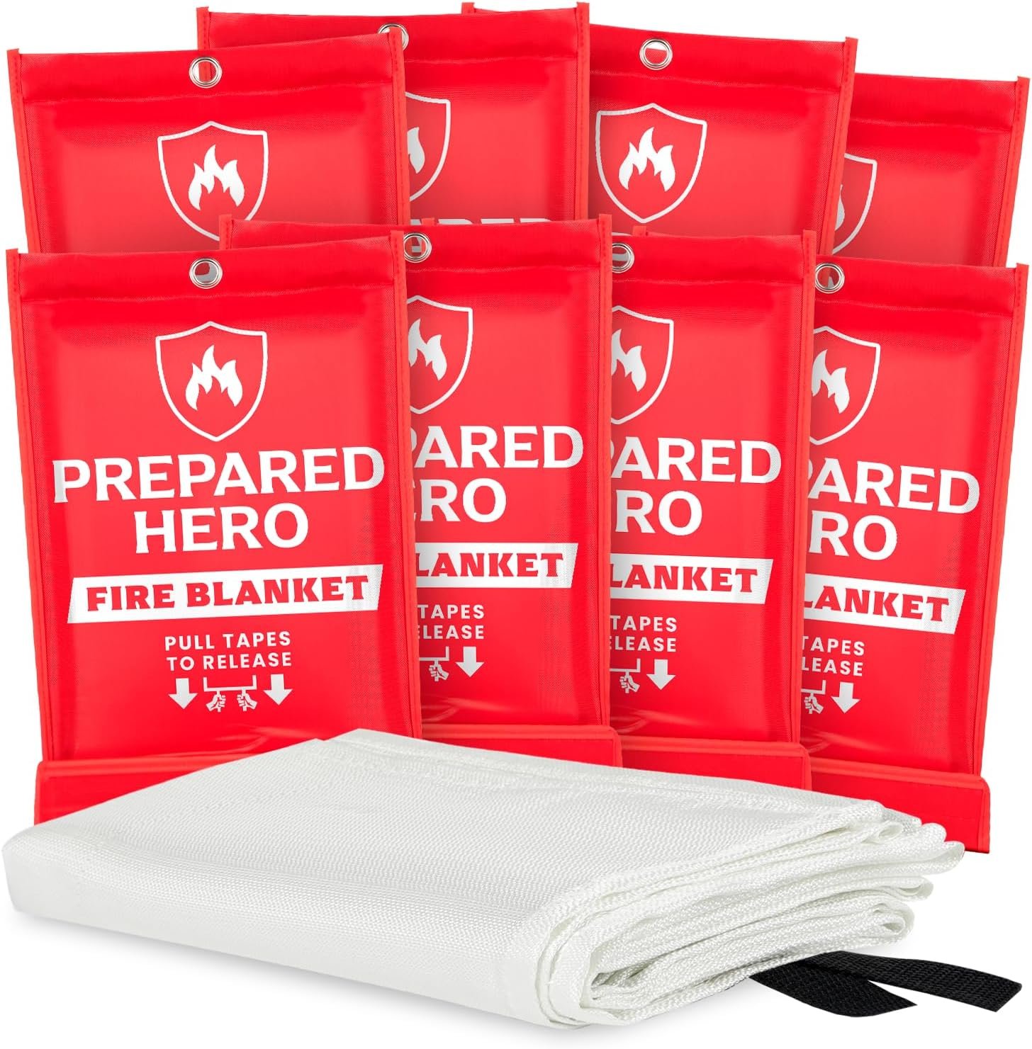 Prepared Hero Emergency Fire Blanket - 2 Pack - Fire Suppression Blanket for Kitchen, 40” x 40”, for Home, Fiberglass Fire Blanket.