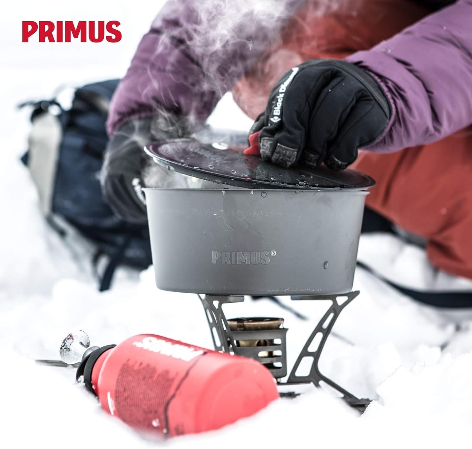 Primus P-321987 OmniLite Ti Camp Stove with 0.35-Liter Fuel Bottle, Heat Reflector and Windscreen, Grey