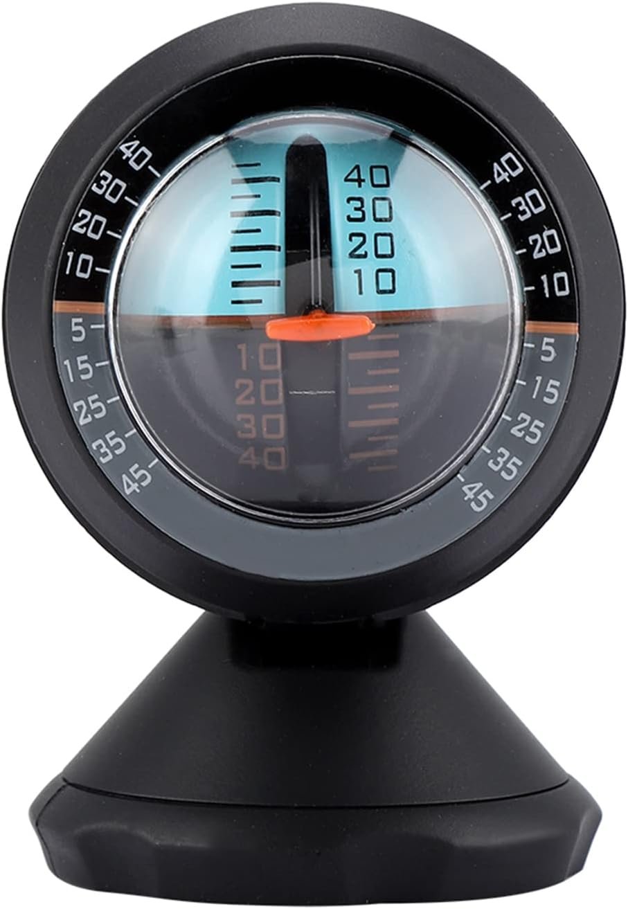 QANYEGN Car Vehicle Inclinometer, Dashboard Altimeter Slope Indicator, Meter Level Tilt Gauge, Road Safety Instrument