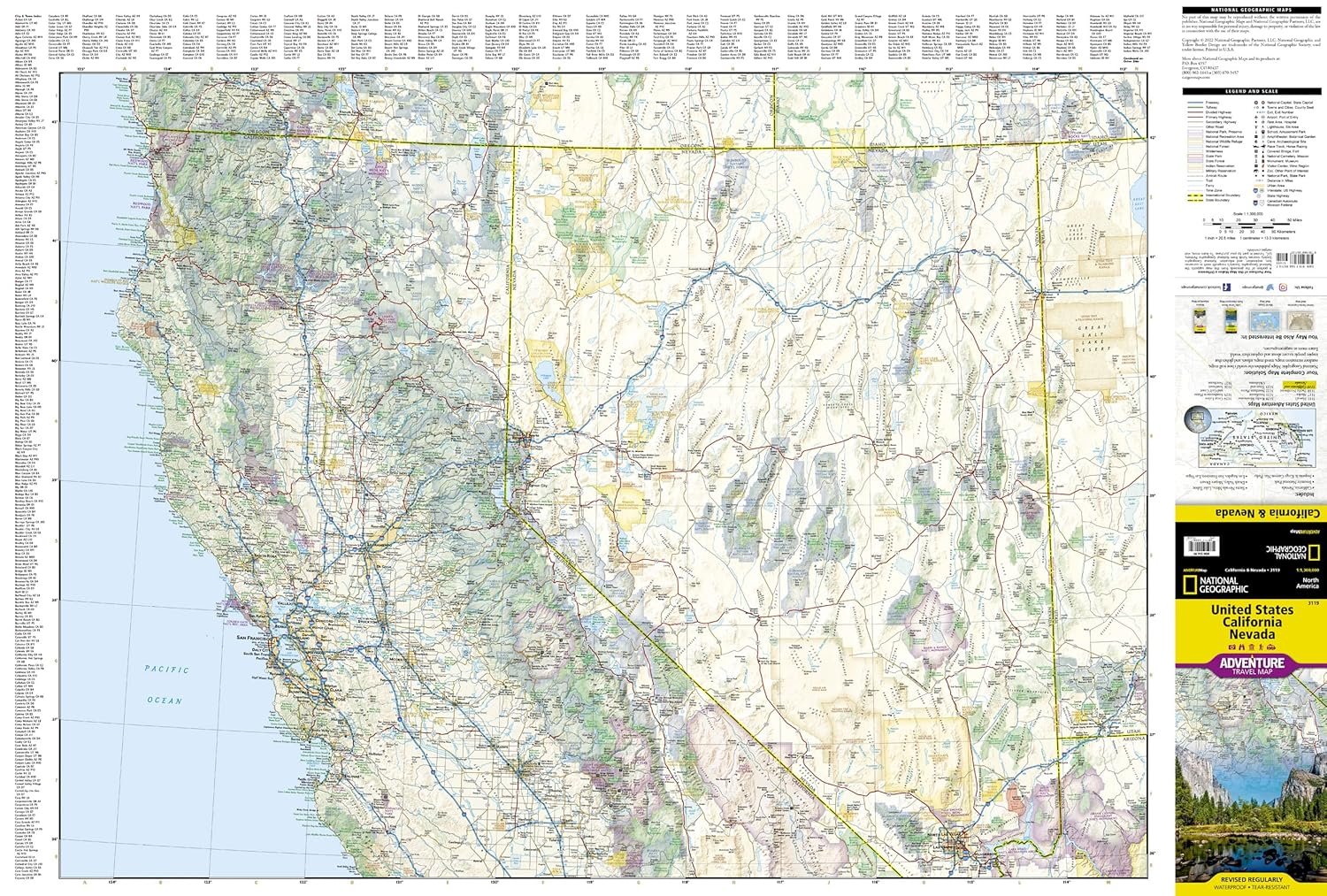 United States, California and Nevada Map (National Geographic Adventure Map, 3119)     Map – Folded Map, January 1, 2023