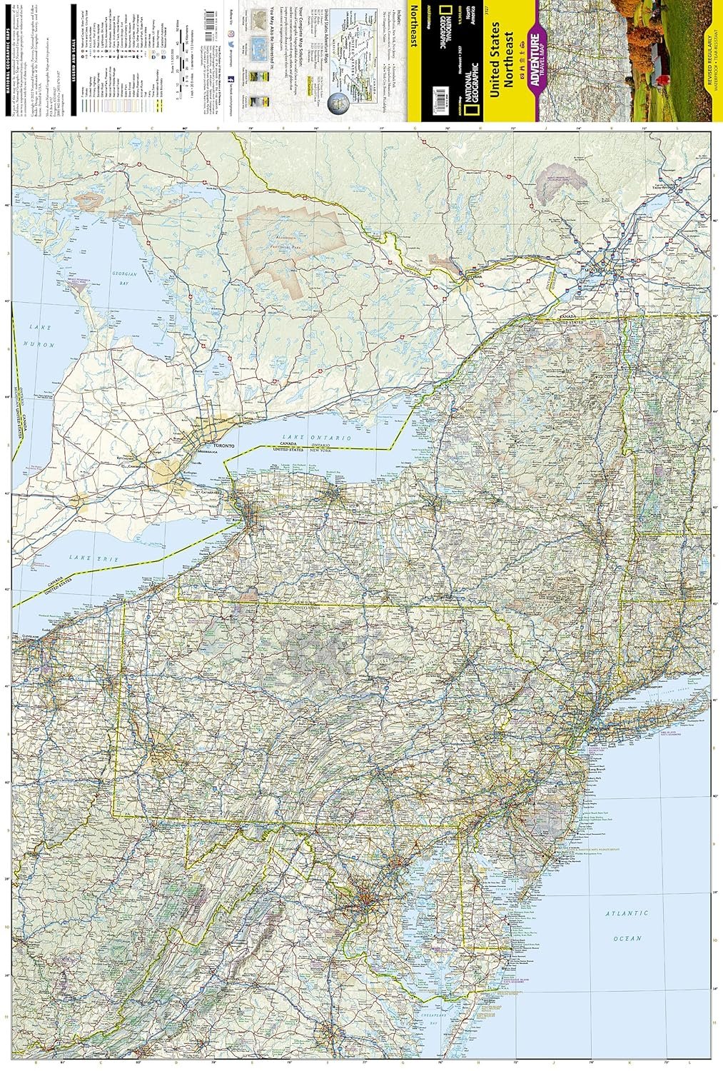 United States, Northeast Map (National Geographic Adventure Map, 3127)     Map – Folded Map, January 1, 2022