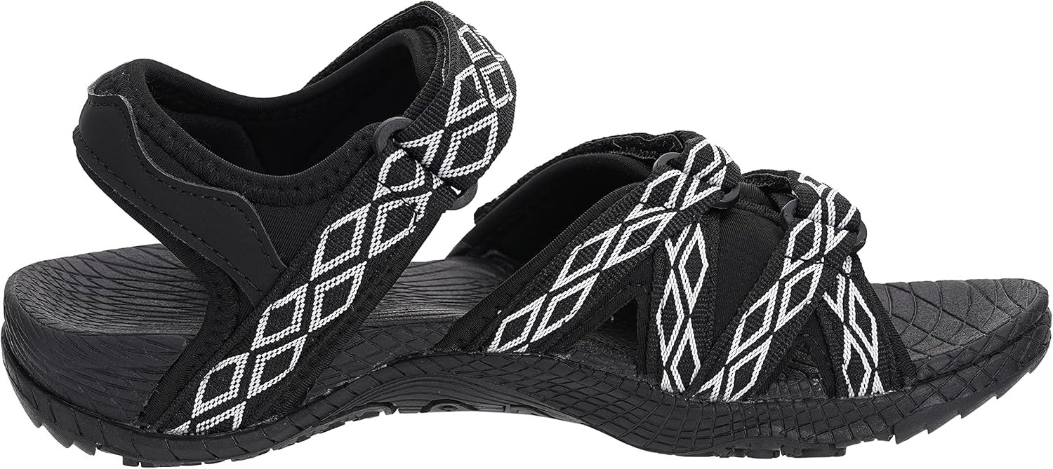 WHITIN Women’s Hiking Sandals with Arch Support | Adjustable Hook and Loop Straps | Durable Sport Sandals for Outdoor Adventure