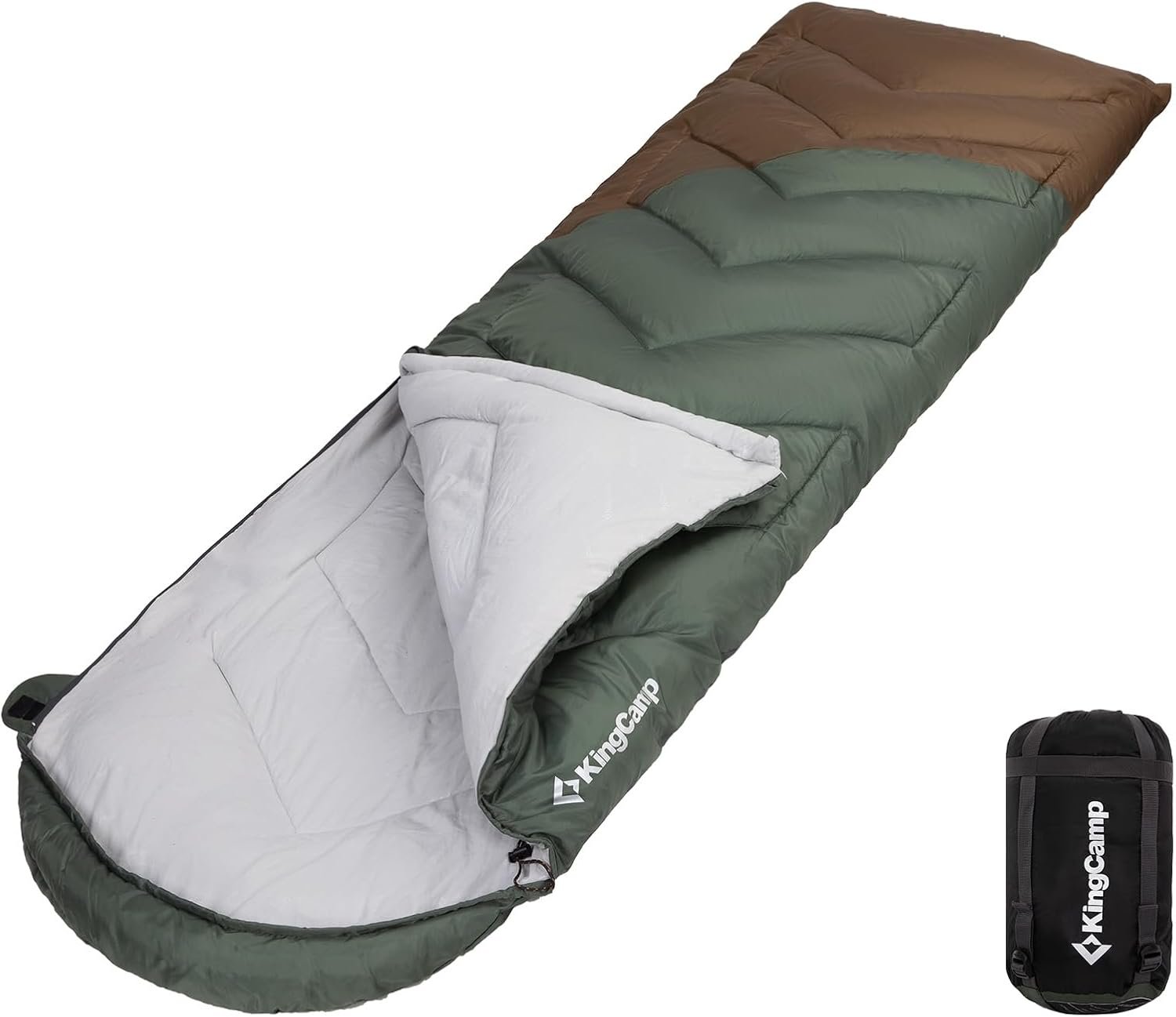 KingCamp Sleeping Bag for Adults Kids Boys Girls - Warm Cold Weather Camping Gear with Compression Bag, Ideal for Backpacking, Hiking, and Outdoor Adventures, Lightweight  Water-Repellent