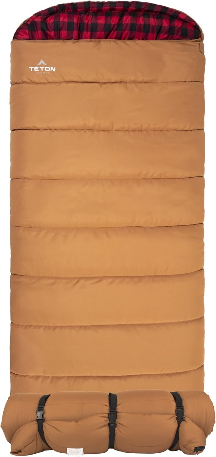 TETON Sports -35 Degree and 0 Degree Sleeping Bag. Warm and Comfortable Camping Sleeping Bag, TETON Tough Canvas Shell for Camping, Hunting, and Cold Weather