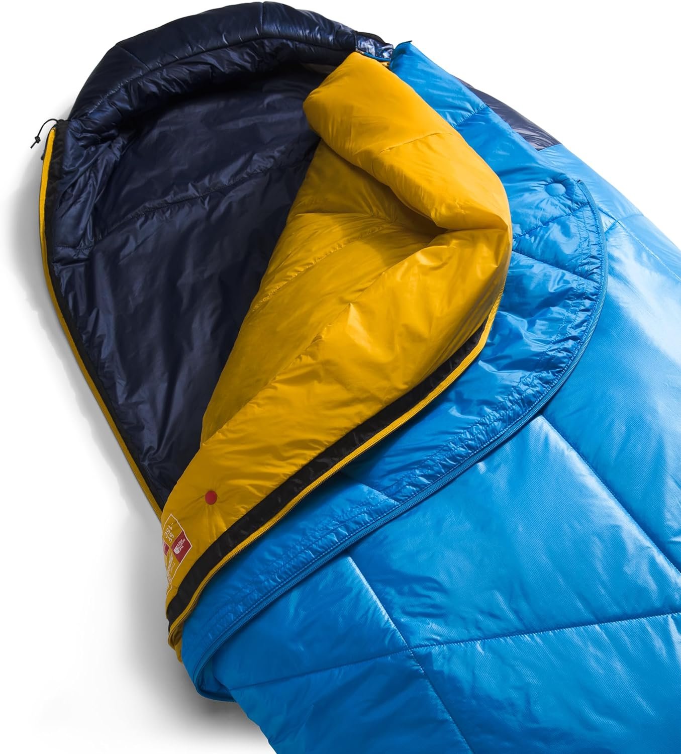 The North Face One Bag Camping Sleeping Bag, Super Sonic Blue/Arrowwood Yellow, Long