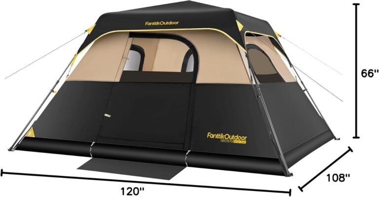 FanttikOutdoor Camping Tent 4/6/8/10 Person Instant Cabin Tent Setup in 60 Seconds with Rainfly & Windproof Portable with Carry Bag for Family Camping & Hiking