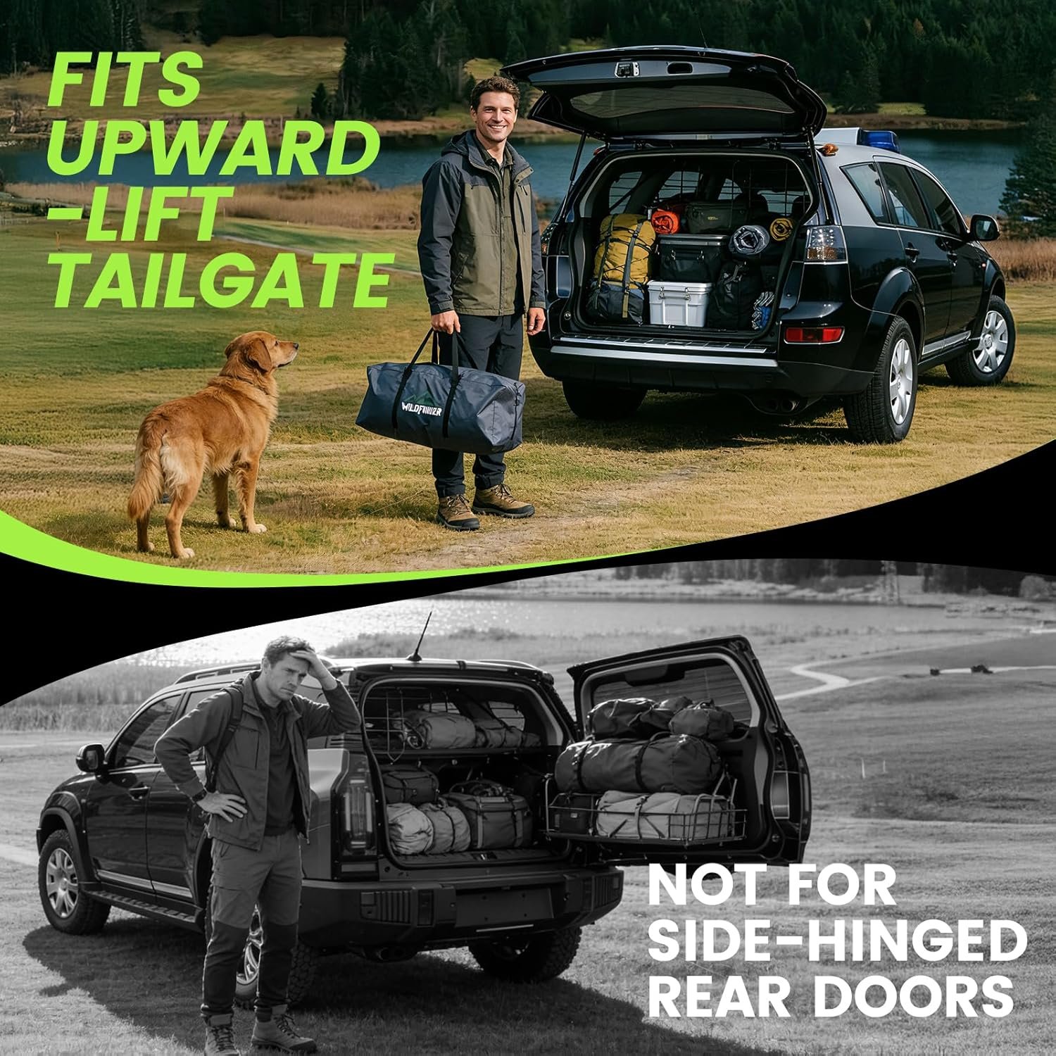 SUV Tent, Rectangle Car Tent for Family, Waterproof & Windproof for Car Camping, Large Camping Tents with Storage Bag, SUV, Van, Jeep