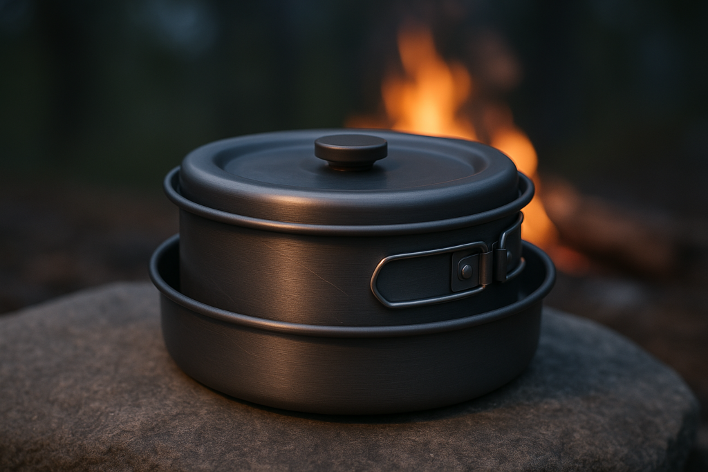 18Pcs Camping Cookware Mess Kit, Joyfair 7.8” Nonstick Camp Cooking Utensil Set (Pot, Pan, Kettle, Grill Grate), Outdoor Backpacking Gear Open Fire Essentials Accessories, Compact/Portable/Lightweight