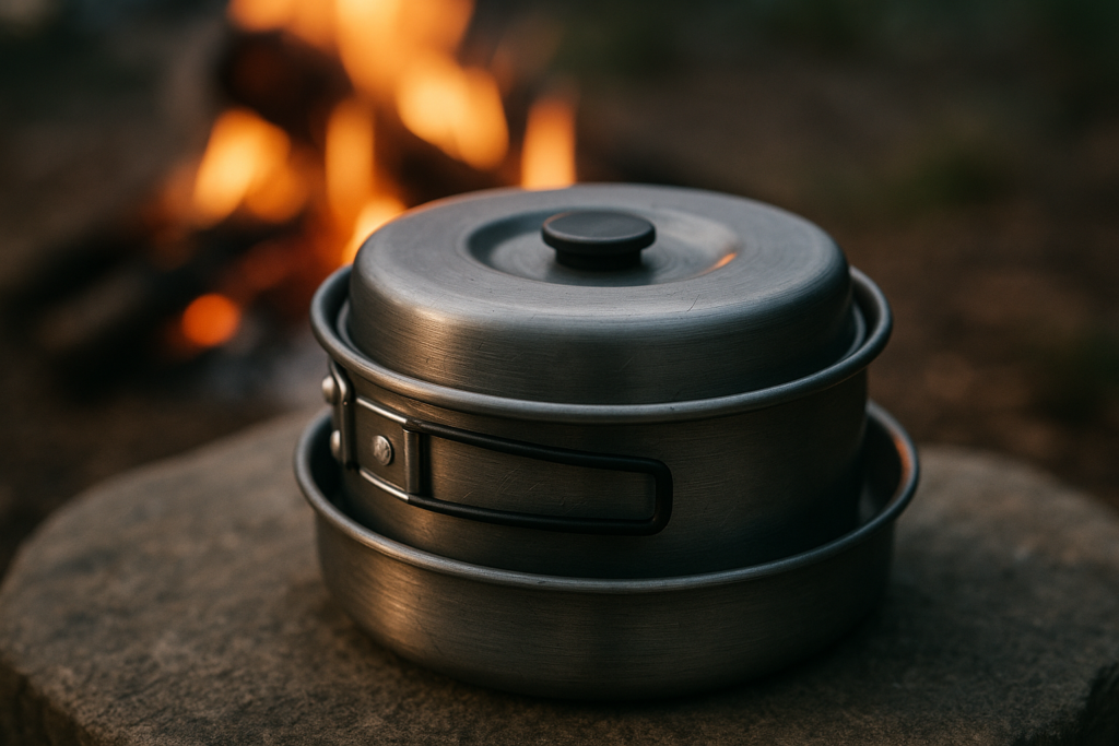 18Pcs Camping Cookware Mess Kit, Joyfair 7.8” Nonstick Camp Cooking Utensil Set (Pot, Pan, Kettle, Grill Grate), Outdoor Backpacking Gear Open Fire Essentials Accessories, Compact/Portable/Lightweight