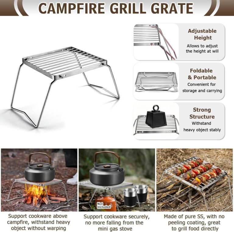 18Pcs Camping Cookware Mess Kit, Joyfair 7.8” Nonstick Camp Cooking Utensil Set (Pot, Pan, Kettle, Grill Grate), Outdoor Backpacking Gear Open Fire Essentials Accessories, Compact/Portable/Lightweight