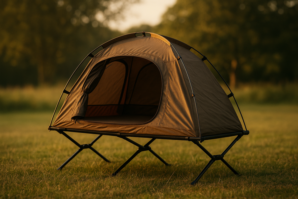 4-in-1 Camping Cot Tent, Foldable Elevated Tent Set for Person to Use, Elevated Camping Bed Tent for Outdoor Hiking, Camping