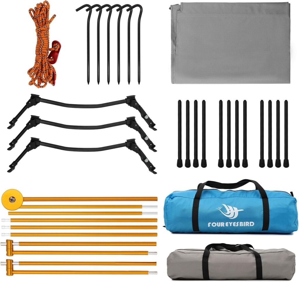 4-in-1 Camping Cot Tent, Foldable Elevated Tent Set for Person to Use, Elevated Camping Bed Tent for Outdoor Hiking, Camping