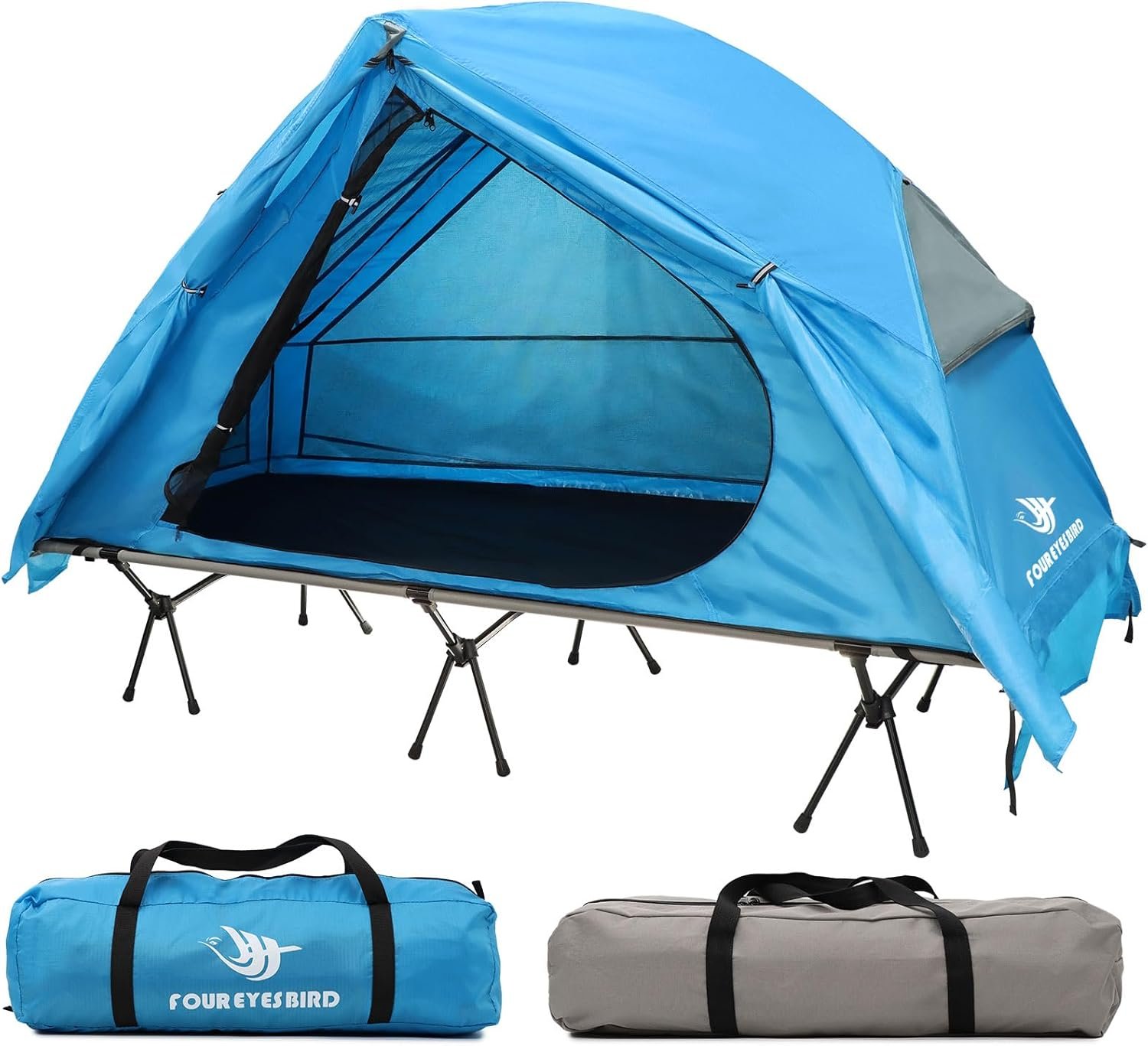 4 in 1 camping cot tent foldable elevated tent set for person to use elevated camping bed tent for outdoor hiking campin
