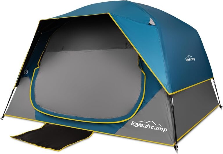 4/6 Person Blackout Camping Tent, Easy Setup Waterproof Family Dome Tent for Camping with Rainfly, Portable Double Layer Large Family Tent for Outdoor Camping&Hiking