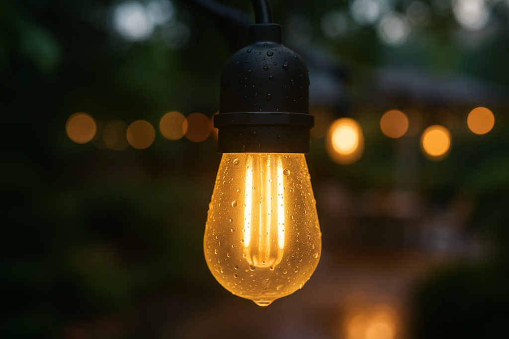 60FT LED Outdoor String Lights with 16+1 Edison Shatterproof IP65 Waterproof Bulbs, 2700K Dimmable Commercial Grade Patio Lights for Garden, Porch, Deck Decor