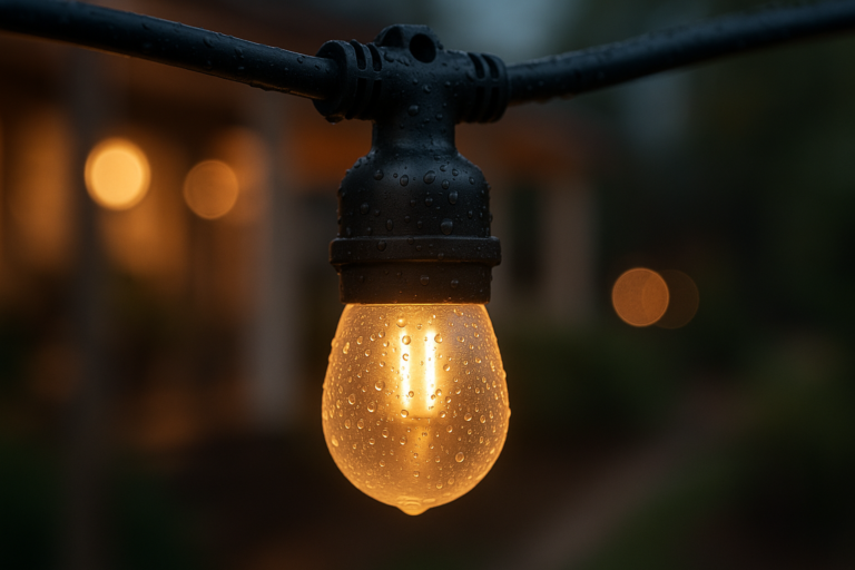 60FT LED Outdoor String Lights with 16+1 Edison Shatterproof IP65 Waterproof Bulbs, 2700K Dimmable Commercial Grade Patio Lights for Garden, Porch, Deck Decor