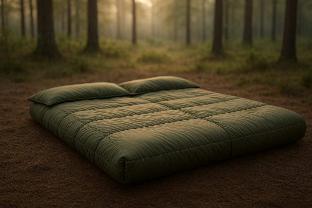 Amazon Basics 40°F Cold Weather Two-Person Sleeping Bag for Outdoor Camping, Queen Size XL, 87 x 59, Olive Green