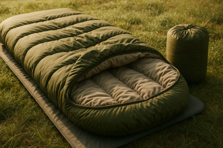 Amazon Basics 40°F Cold Weather Two-Person Sleeping Bag for Outdoor Camping, Queen Size XL, 87″ x 59″, Olive Green