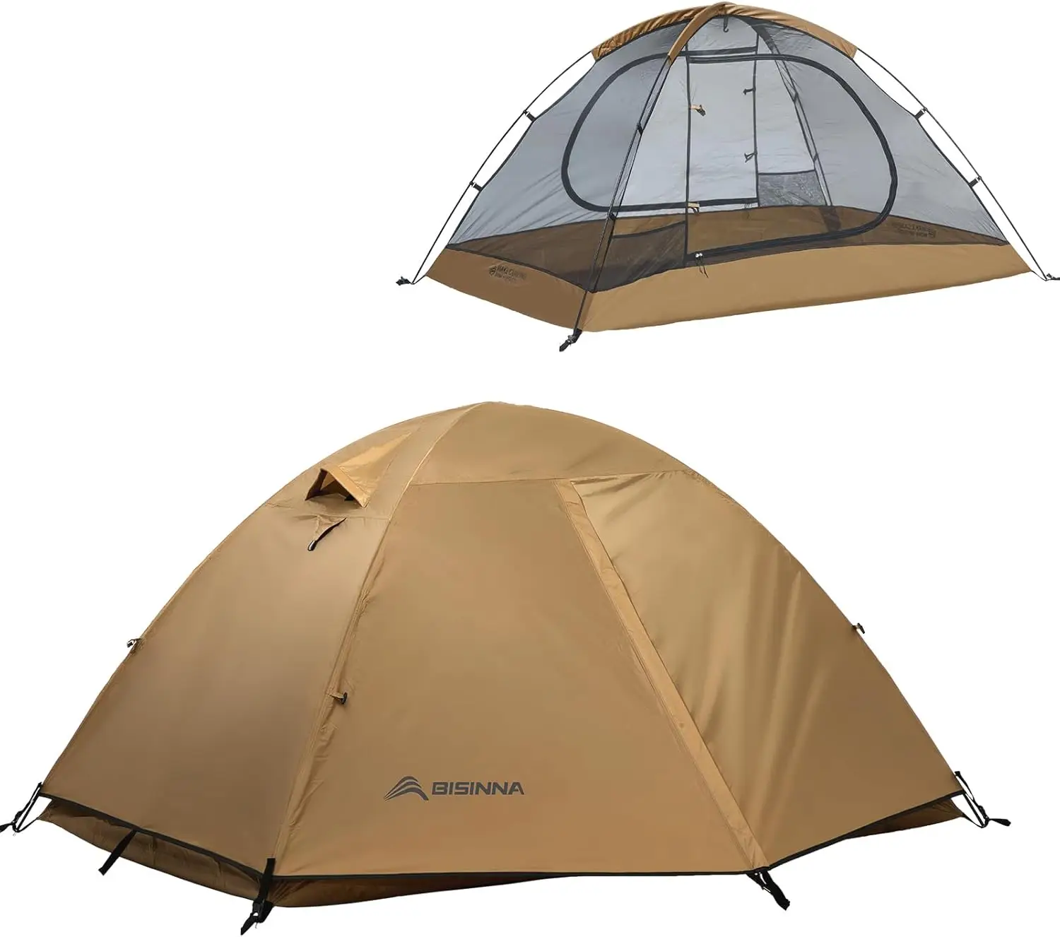 bisinna backpacking tent 2 person lightweight camping tent waterproof 3 season with aluminum pole for outdoor mountainee