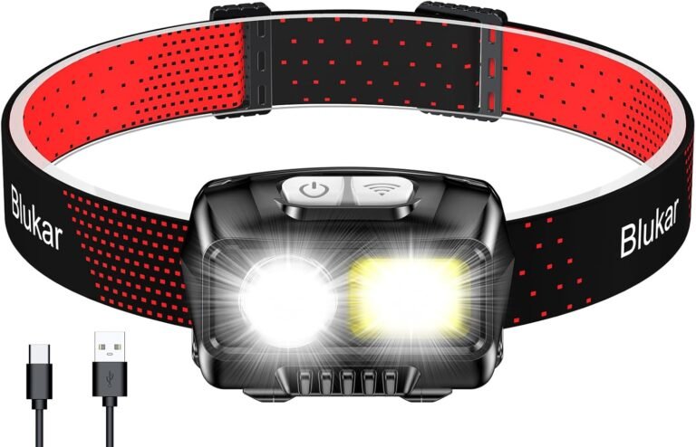 Blukar LED Headlamp Rechargeable,2000L High Lumen Super Bright Dimmable Headlight Flashlight with Motion Sensor- 8 Modes,Spotlight&Floodlight,IPX5 Waterproof for Camping,Hiking,Running,Fishing -2 Pack