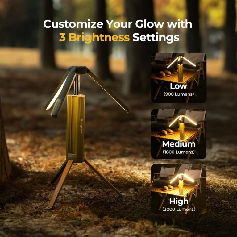 BougeRV Upgraded Telescopic Camping Light, 15600mAh Rotatable Electric Lantern, Collapsible Outdoor Light, Cordless Flashlight, Waterproof, Tent Lamp for Camping, Emergency, Hiking, Outdoor