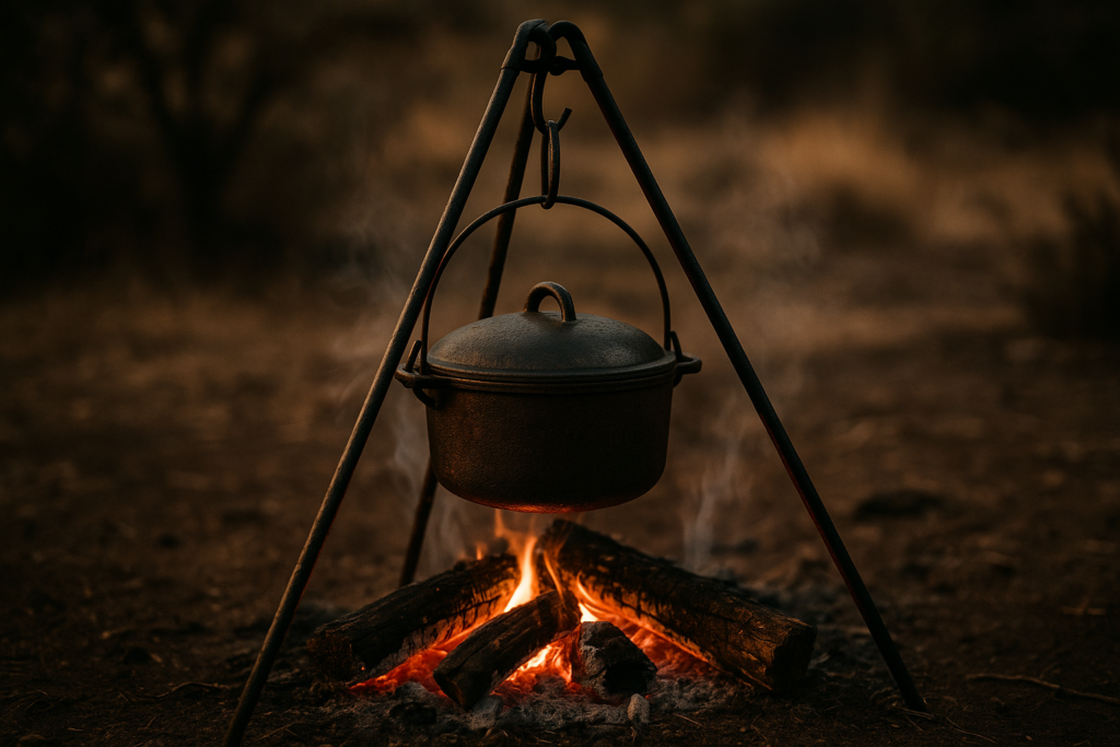 Campfire Tripod for Cooking - Campfire Cooking Equipment, Outdoor Fire Pit Stand, Portable Cast Iron Open Camping Tripod cookware for Dutch Oven,Grill,Lodge,firepit