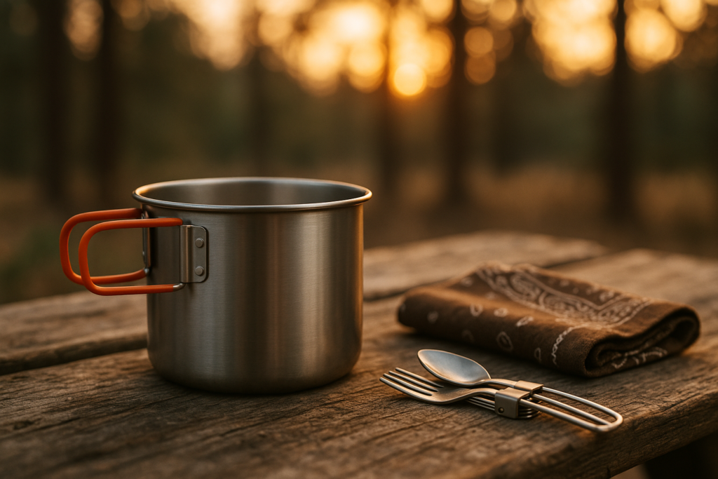 Camping Cooking Set - Camping Utensil Set Car Camping Cooking Essentials Gear for Camp Kitchen Cooking and Grilling, Stainless Steel  Silicone Ideal Gift for RV Tent Camper, Picnics, BBQs