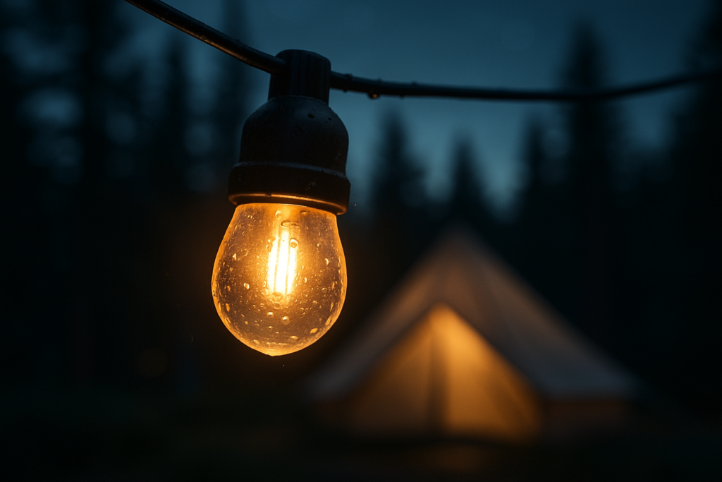 Camping String Lights,Camping Essentials Gear 32.8FT Lamp Lights Waterproof, 4 in 1 Outdoor String Lights with 8 Modes for Awn Tent Yard Garden Hiking Travel Decoration and Holiday Christmas Gift