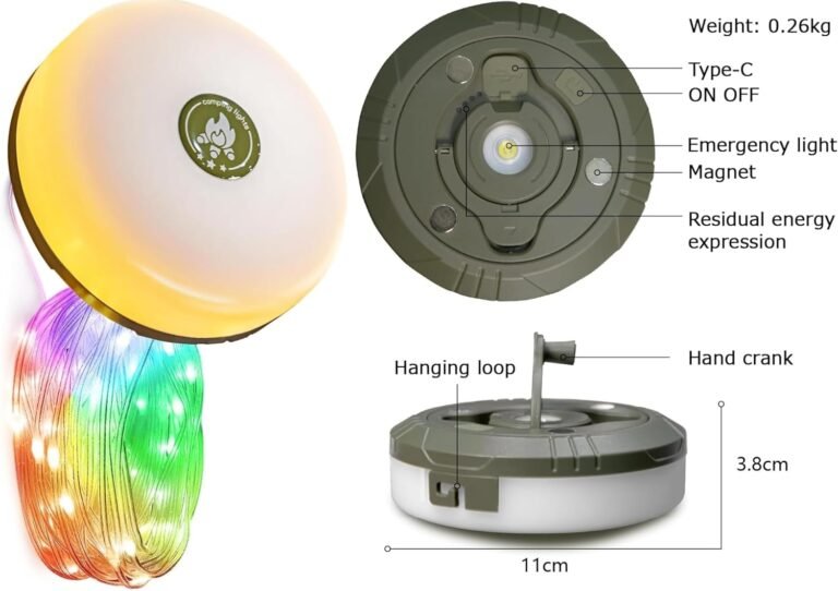 Camping String Lights,Camping Essentials Gear 32.8FT Lamp Lights Waterproof, 4 in 1 Outdoor String Lights with 8 Modes for Awn Tent Yard Garden Hiking Travel Decoration and Holiday Christmas Gift