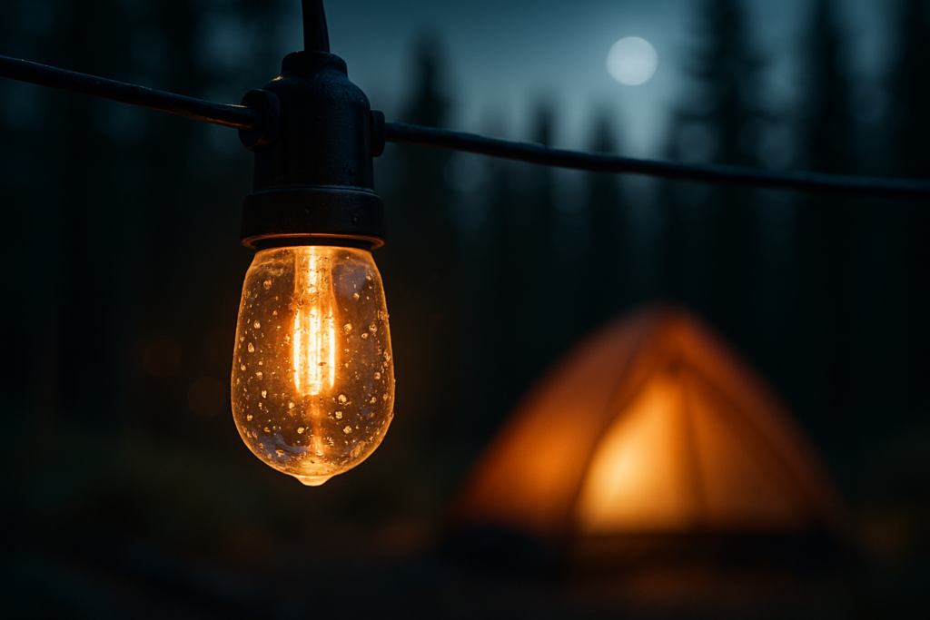 Camping String Lights,Camping Essentials Gear 32.8FT Lamp Lights Waterproof, 4 in 1 Outdoor String Lights with 8 Modes for Awn Tent Yard Garden Hiking Travel Decoration and Holiday Christmas Gift