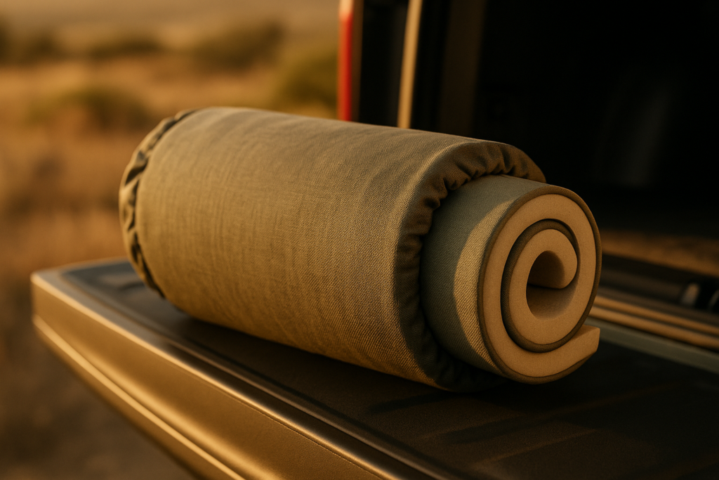 CYMULA Memory Foam Camping Mattress Pad, CertiPUR-US Sleeping Mat, Portable Roll Up Mattress for Adults, Camping Bed Pads for Sleepover, Car Bed with Travel Bag