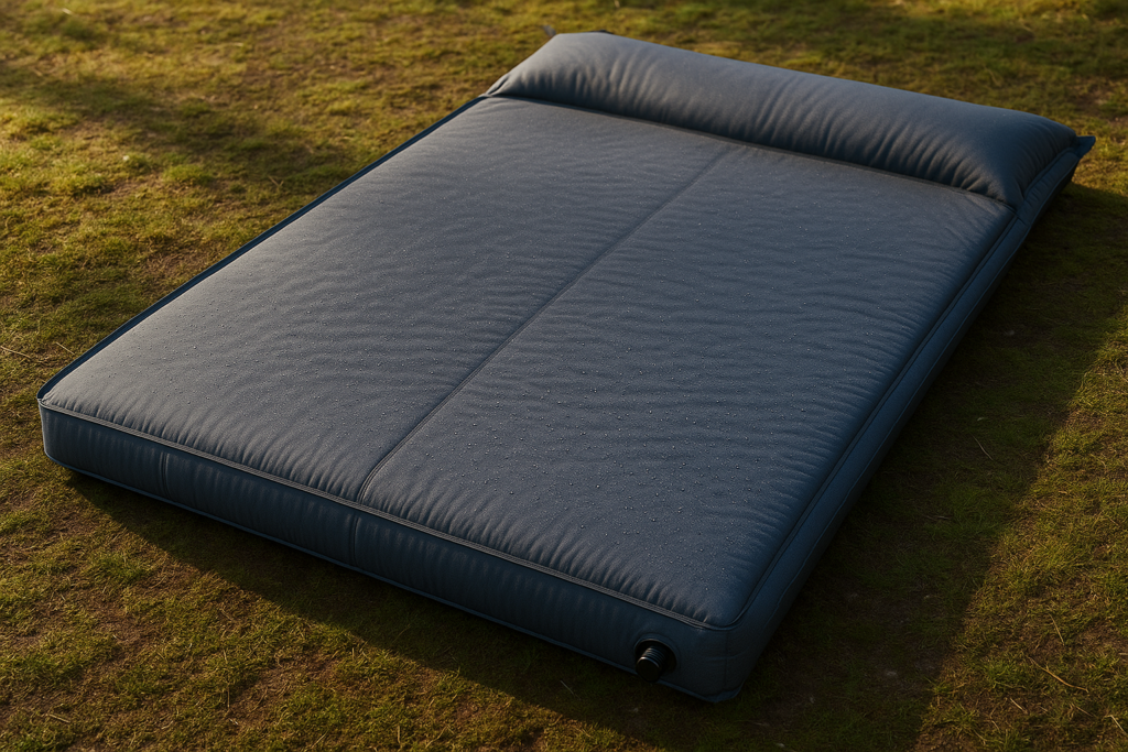 Double Sleeping Pad Camping, Self Inflating 6 Extra-Thick 2 Person Pillow Built-in Foot Pump Waterproof Inflatable Sleeping Mat Backpacking, Tent, Hiking, Portable Camping Pad (Navy Grey)