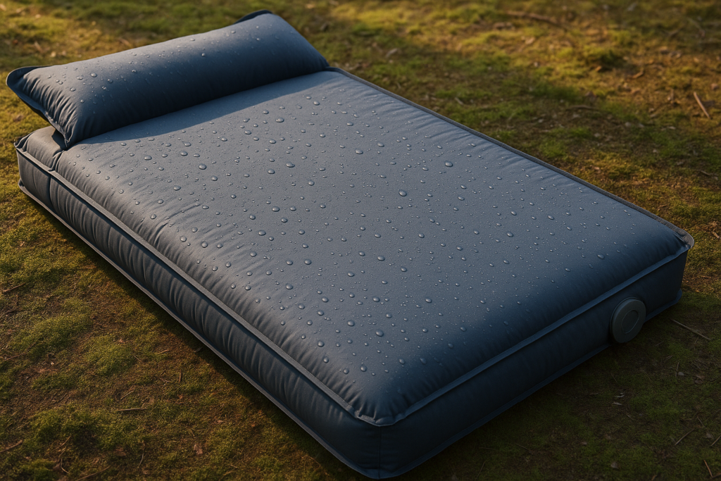 Double Sleeping Pad Camping, Self Inflating 6 Extra-Thick 2 Person Pillow Built-in Foot Pump Waterproof Inflatable Sleeping Mat Backpacking, Tent, Hiking, Portable Camping Pad (Navy Grey)