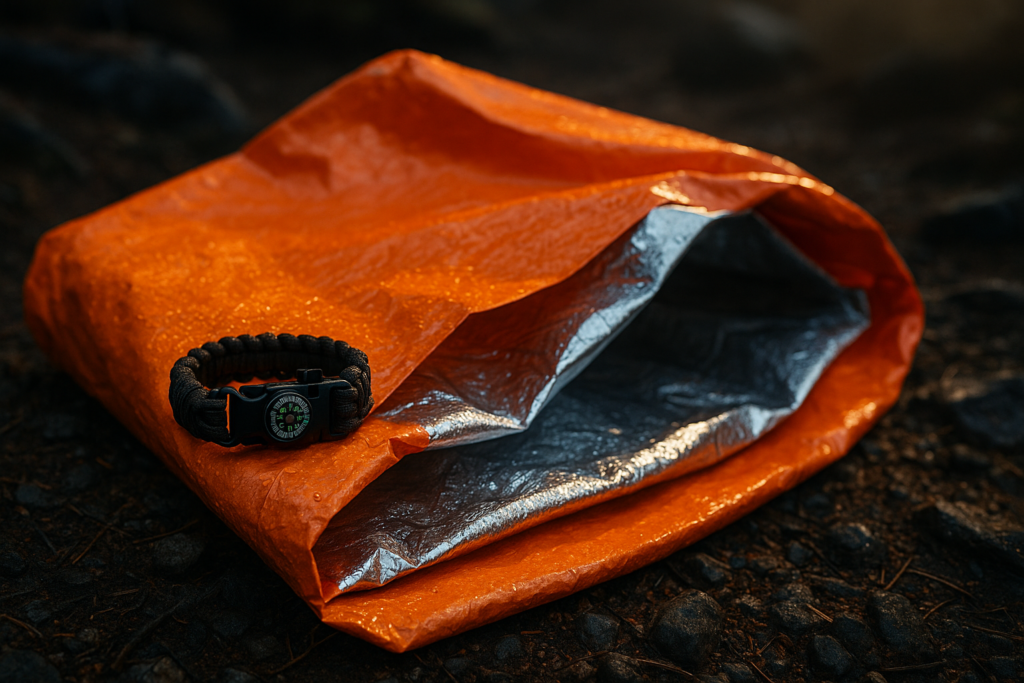 Emergency Sleeping Bag,Bivvy Bag,Survival Sleeping Bag,Camping Bivy Sacks,Emergency Blankets,Survival Sleeping Bag with Survival Bracelet for Camping and Outdoor Hiking, Orange