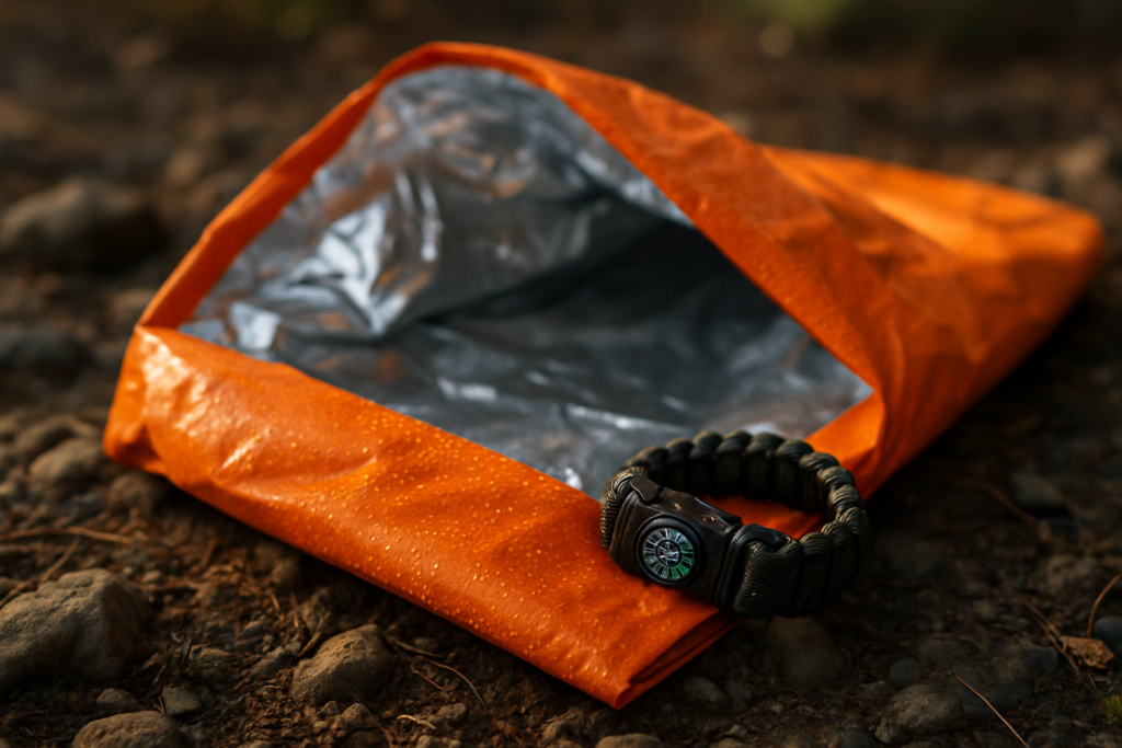 Emergency Sleeping Bag,Bivvy Bag,Survival Sleeping Bag,Camping Bivy Sacks,Emergency Blankets,Survival Sleeping Bag with Survival Bracelet for Camping and Outdoor Hiking, Orange