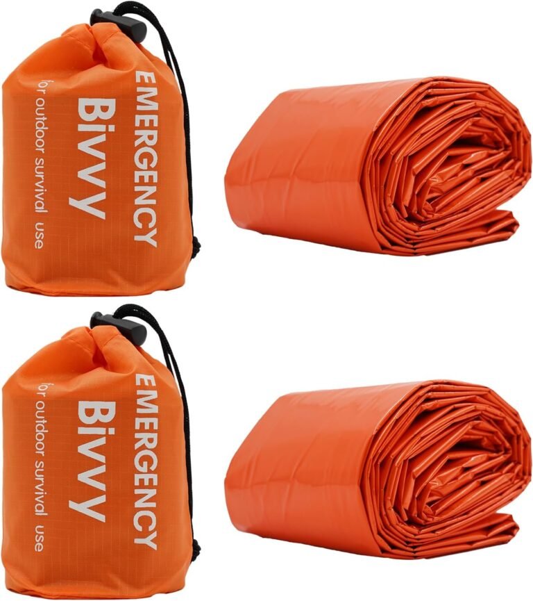 Emergency Sleeping Bag,Bivvy Bag,Survival Sleeping Bag,Camping Bivy Sacks,Emergency Blankets,Survival Sleeping Bag with Survival Bracelet for Camping and Outdoor Hiking, Orange