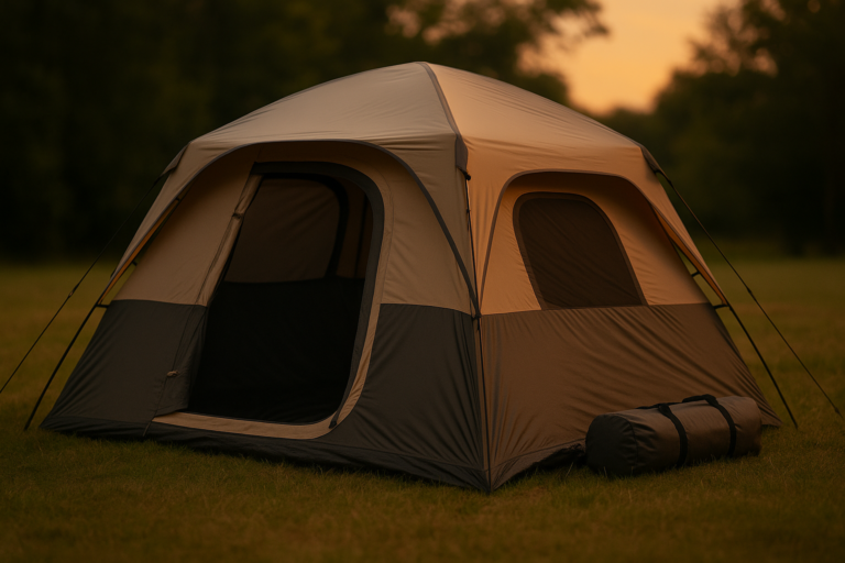 EVER ADVANCED 10 Person Camping Blackout Design Tent, Multi Room Tent for Family, Large Tents with Rainfly and Carry Bag, 2 Doors, Water-Resistant, 14ft x 10ft x 84in